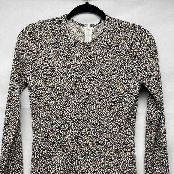 Banana Republic Animal Print Long Sleeve Women's Midi Dress Size XS - Picture 3 of 14